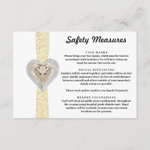 Unicorn Yellow Lace Safety Measures Enclosure Card