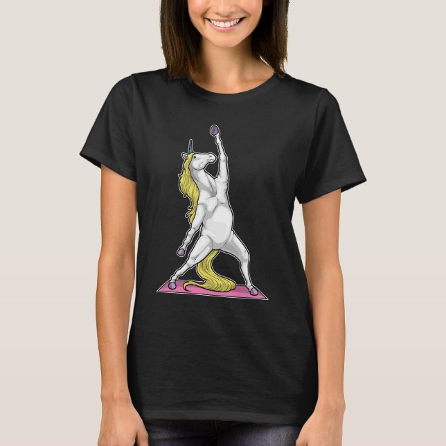 Unicorn Yoga Fitness Gymnastics T-Shirt (Front)