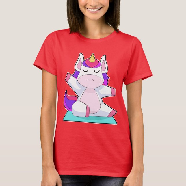 Unicorn Yoga Fitness Meditation T-Shirt (Front)