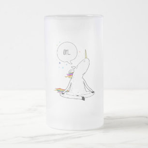 Unicorn Yoga Funny Unicorn Lover Frosted Glass Beer Mug