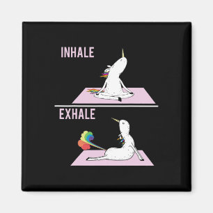 Unicorn Yoga Pose Inhale Exhale Farting Unicorn Fu Magnet