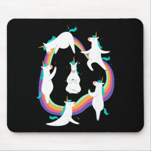 Unicorn Yoga Sun Salutation Poses Rainbow Meme Mouse Mat