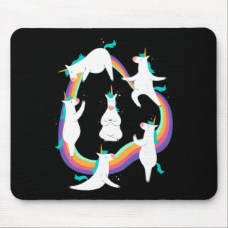 Unicorn Yoga Sun Salutation Poses Rainbow Meme  Mouse Mat