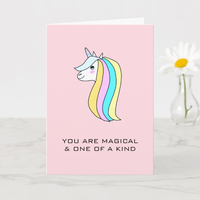 Unicorn You Are Magical One of a Kind Love   Card (Small Plant)