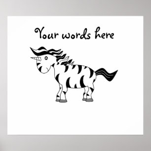 Unicorn zebra poster
