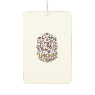 Unicorn Zero Drama Just Unicorn Vibes Stylish Whit Car Air Freshener