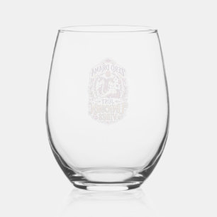 Unicorn Zero Drama Just Unicorn Vibes Stylish Whit Stemless Wine Glass