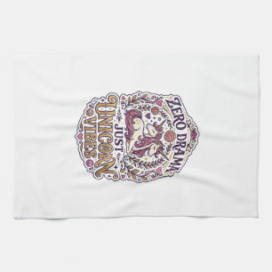 Unicorn Zero Drama Just Unicorn Vibes Stylish Whit Tea Towel