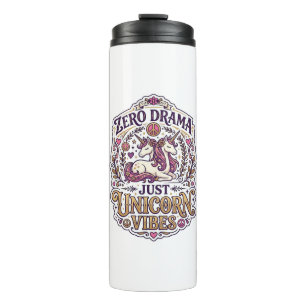 Unicorn Zero Drama Just Unicorn Vibes Stylish Whit Thermal Tumbler