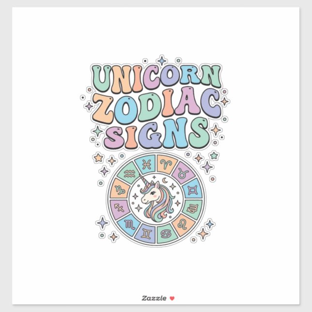 Unicorn Zodiac Signs Kawaii Vector Design_1 (Sheet)