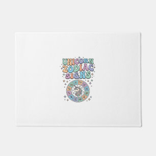Unicorn Zodiac Signs Kawaii Vector Design_1 Doormat