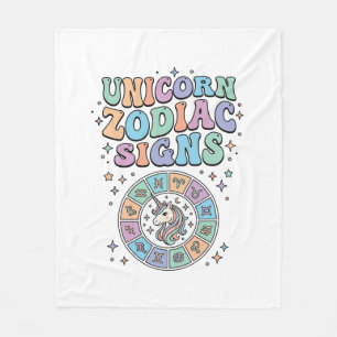 Unicorn Zodiac Signs Kawaii Vector Design_1 Fleece Blanket