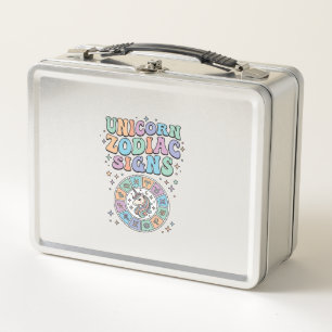 Unicorn Zodiac Signs Kawaii Vector Design_1 Metal Lunch Box