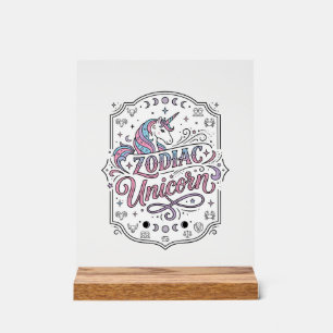 Unicorn Zodiac Unicorn Playful Cute Gift Design_1 Acrylic Sign