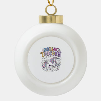 Unicorn Zodiac Unicorn Premium Vector Marketplace Ceramic Ball Christmas Ornament