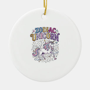 Unicorn Zodiac Unicorn Premium Vector Marketplace Ceramic Tree Decoration