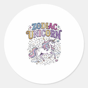 Unicorn Zodiac Unicorn Premium Vector Marketplace Classic Round Sticker