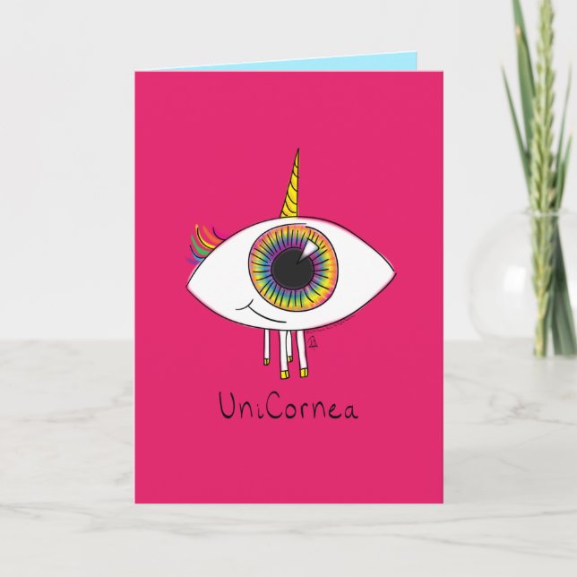 Unicornea - Rainbow Unicorn Eye Greeting Card (Front)