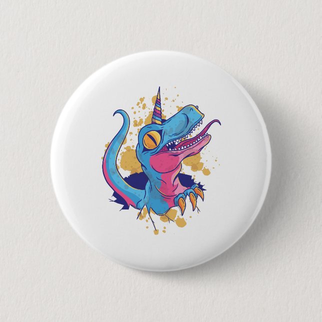 Unicornisaurus 6 Cm Round Badge (Front)