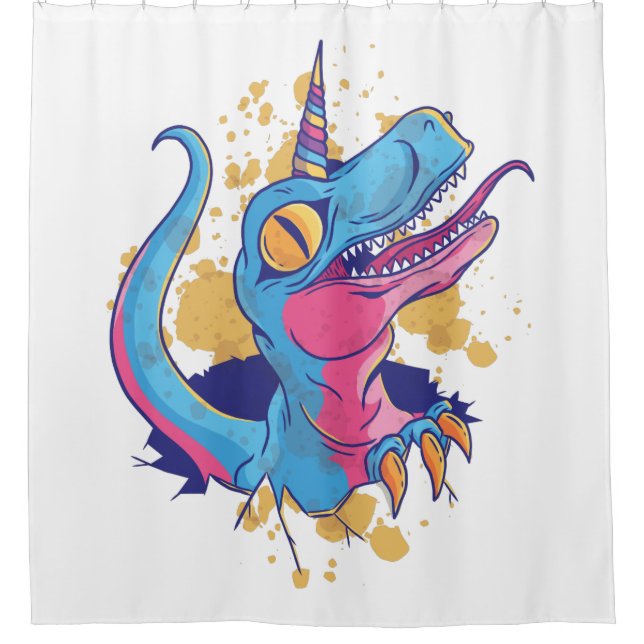 Unicornisaurus Shower Curtain (Front)