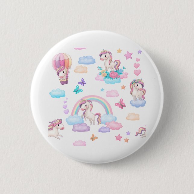 Unicorns 6 Cm Round Badge (Front)