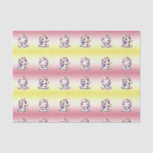 Unicorns and daisies, child's birthday party tissue paper