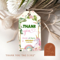 Unicorns and Dinosaurs Joint Sibling Gift Tags