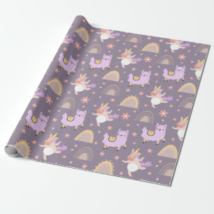 Unicorns And Llamas Wrapping Paper