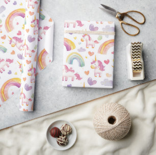 Unicorns and Rainbows Baby Gift Wrapping Paper