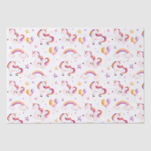 Unicorns and Rainbows Watercolor Girls Birthday Tissue Paper