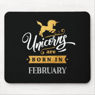 Unicorns are born in February - Calligraphy Art Mouse Mat