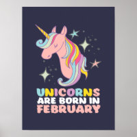 Unicorns Are Born In February Cute Birthday Girl