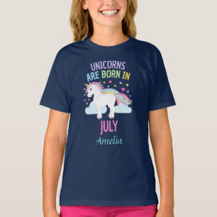 Unicorns are Born In July Personalised T-Shirt