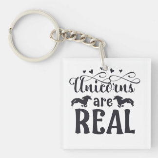 Unicorns are Real Digital Art Key Ring