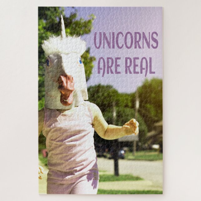 Unicorns Are Real Funny Humour Jigsaw Puzzle (Vertical)