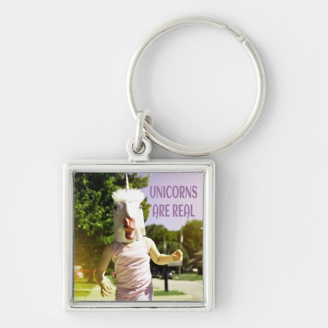 Unicorns Are Real Funny Humour Key Ring (Front)