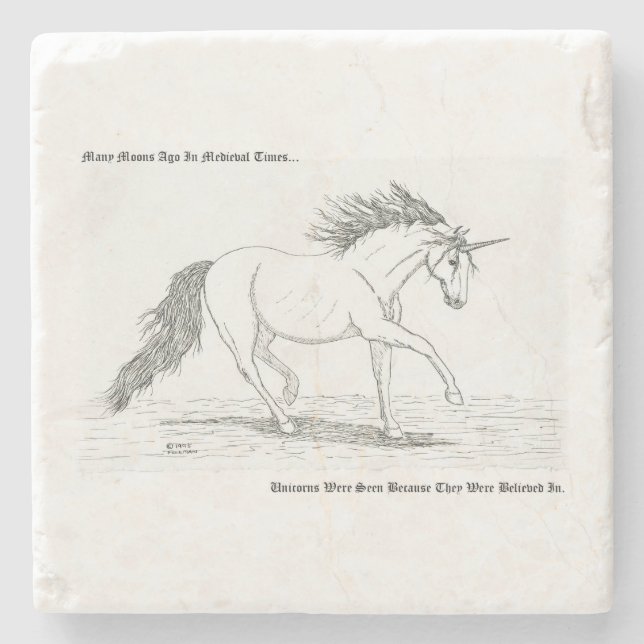 Unicorns Are Real Stone Coaster (Front)