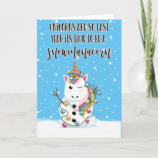 unicorns are so last year funny joke christmas card (Front)