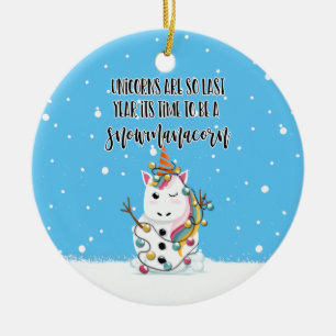 unicorns are so last year funny joke christmas ceramic tree decoration