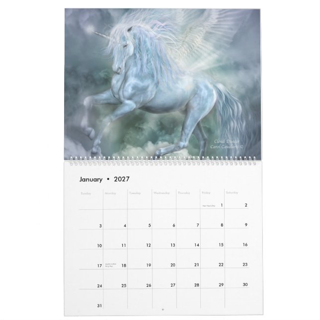 Unicorns Art Calendar 2015 (Jan 2027)