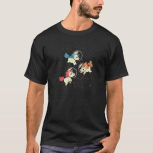 Unicorns Astronaut Outer Space Magical Animal Gala T-Shirt