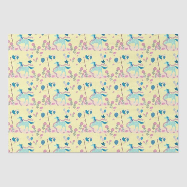 Unicorn's birthday tissue paper (Front)