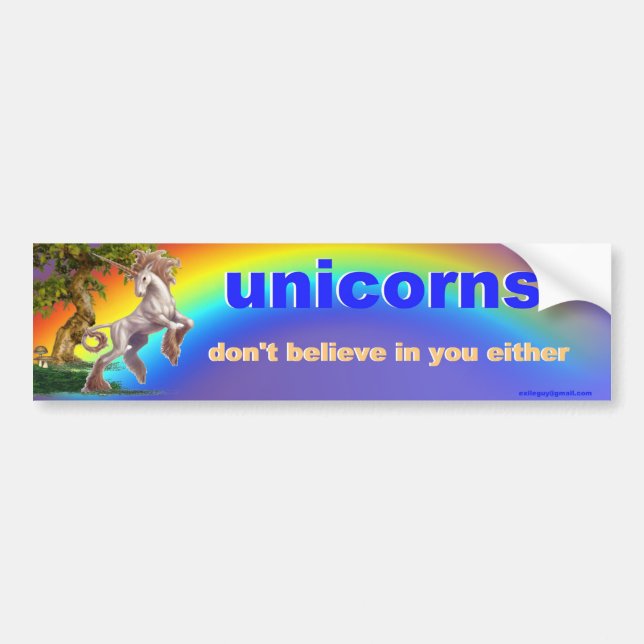 unicorns bumper sticker (Front)