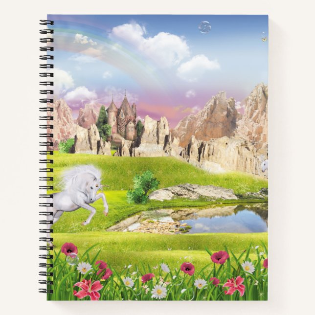 Unicorns by the lake Spiral Notebook (Front)