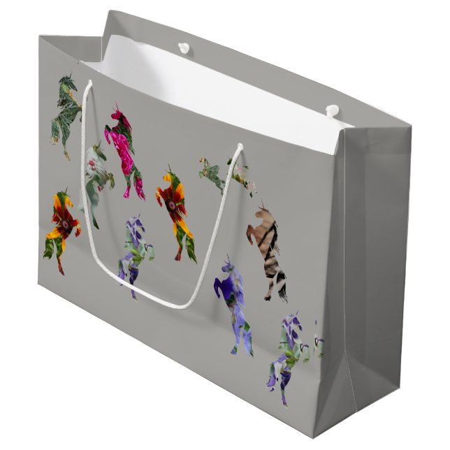 Unicorns Custom Gift Bag - Large, Glossy (Front Angled)