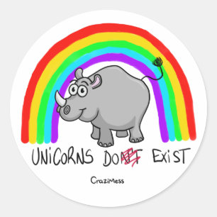 Unicorns do exist classic round sticker