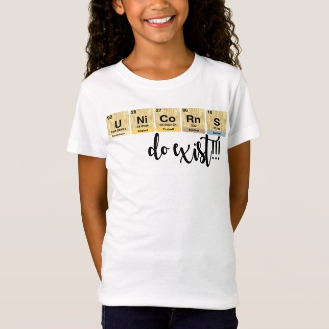 Unicorns Do Exist Science Periodic Table Elements T-Shirt (Front)