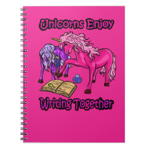 Unicorns Enjoy Writing Together Notebook