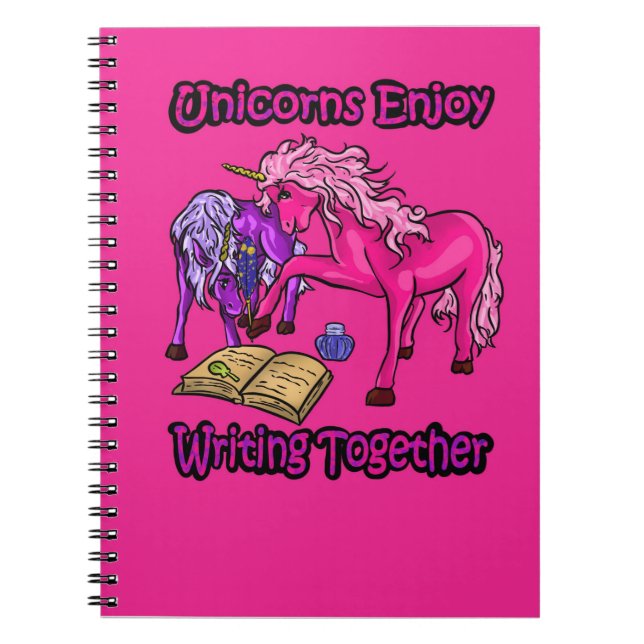 Unicorns Enjoy Writing Together Notebook (Front)
