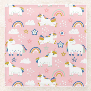 Unicorns Glass Coaster